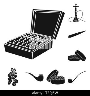 Zigarre, Hookah, Schnupftabak, Blätter, Rohr, Kauen, Box, Shisha, Mundstück, Lieferung, Blatt, retro, Sucht, Paket, Bar, Halter, Landwirtschaft, Wald, Pack, Zubehör, klassische, runde, botanischen, Droge, schlecht, Arabisch, Rauchen, Botanik, anti, Gewohnheit, Zigaretten, Tabak, Gesundheit, Nikotin, Rauchen, Statistiken, verweigern, Stop, Set, Vector, Icon, Illustration, isoliert, Sammlung, Design, Element, Grafik, Zeichen, Schwarz, einfachen Vektor Vektoren, Stock Vektor