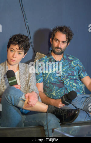 2019 SXSW Film Festival - Rosa Wand - Interview mit: Tatiana Maslany, Jay Duplass Wo: Austin, Texas, United States Wenn: 10 Mar 2019 Credit: Lu Chau/WENN.com Stockfoto