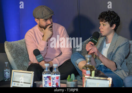 2019 SXSW Film Festival - Rosa Wand - Interview mit: Tom Cullen, Tatiana Maslany Wo: Austin, Texas, United States Wenn: 10 Mar 2019 Credit: Lu Chau/WENN.com Stockfoto