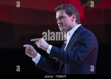 Leiter der spanischen Bürgerinnen und Bürger Partei, Albert Rivera, während ein Akt, in dem er als Kandidat der Partei für die Wahlen in Madrid, Spanien, 10. März 2019 gewählt wurde. Der spanische Premierminister, Pedro Sanchez, genannt für vorgezogene Wahlen vom 15. Februar 2019, als die Regierung nicht genügend Unterstützung de 2019 Budget im unteren Haus zu führen. Spanien hält den allgemeinen Wahlen am 28. April 2019 Mit: Albert Rivera Wo: Madrid, Gemeinschaft von Madrid, Spanien Wann: 10 Mar 2019 Credit: Oscar Gonzalez/WENN.com Stockfoto
