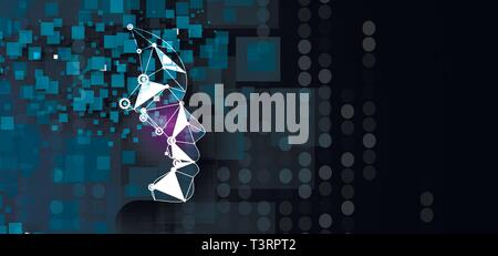 Konzeptionelle Technologie Abbildung der künstlichen Intelligenz. Abstrakte futuristischen Hintergrund Stock Vektor