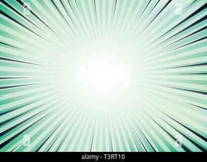 Abstract Green sun Burst komischen Hintergrund für Raum der Text. Sie für Ad, Vertrieb, Poster, Förderung, Artwork verwenden können. Abbildung: Vector EPS 10. Stock Vektor