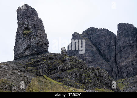 Der alte Mann von Storr auf der Trotternish ridge, Isle of Skye, Hochland, Schottland, Großbritannien Stockfoto