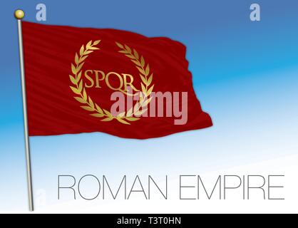 Römischen Reiches historische Flagge, SPQR, Vector Illustration Stock Vektor