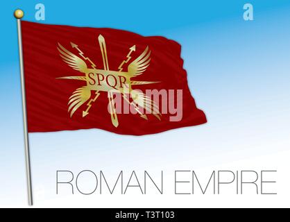 Römischen Reiches historische Flagge, SPQR, Vector Illustration Stock Vektor