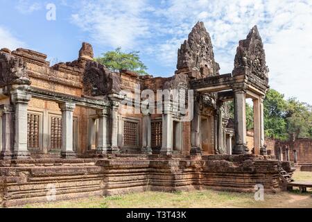 Antike Überreste von Banteay Samre Tempels Angkor Archäologischer Park, Siem Reap, Kambodscha Stockfoto