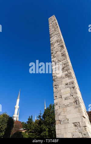 Constantine Obelisk in das Hippodrom von Konstantinopel, Istanbul, Türkei. Stockfoto