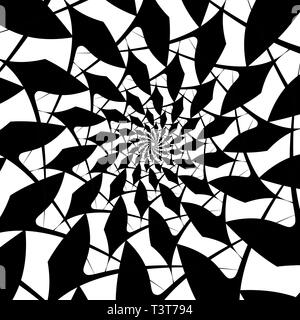 Spirale Objekt auf einem weißen Hintergrund. Pfeile, Rochen, Rotation. Stock Vektor