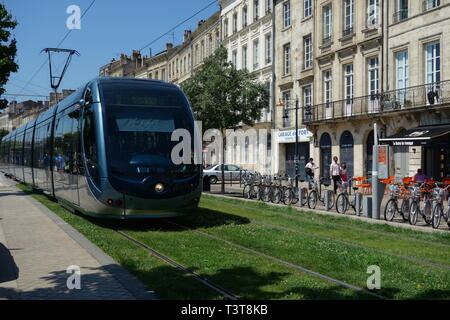 Bordeaux, Straßenbahn, Chartrons Stockfoto