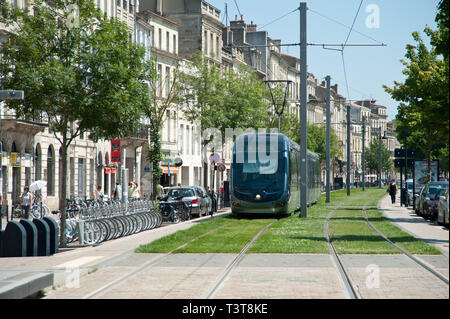 Bordeaux, Straßenbahn, Chartrons Stockfoto