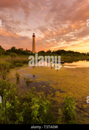 Sonnenuntergang über Leuchtturm Stockfoto