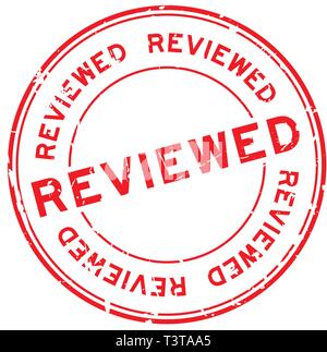 Grunge red überprüft Wort runde Gummidichtung Stempel auf weißem Hintergrund Stock Vektor