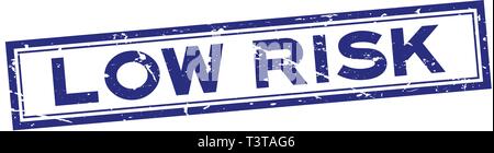 Grunge blau mit geringem Risiko Wort square Gummidichtung Stempel auf weißem Hintergrund Stock Vektor