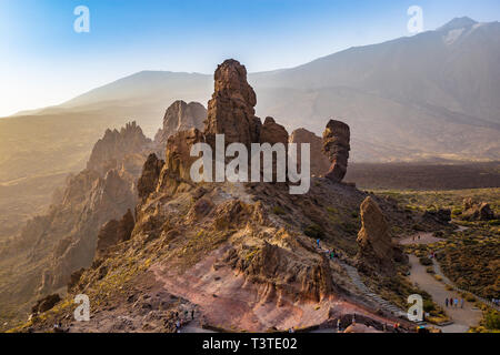 Luftaufnahme von Roques de Garcia Vor Gipfel des Teide, Teneriffa, Spanien, Europa Stockfoto