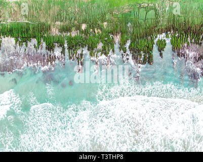 Laomei grüne Riff Luftaufnahme - Taiwan North Coast saisonale Merkmale, Shimen District, Taipei, Taiwan Schuß Stockfoto