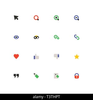 Social Media - bunte Material Design Icons einstellen Stock Vektor