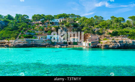 Blick auf die Cala Llombards, Mallorca, Spanien Stockfoto