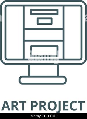 Kunstprojekt Symbol Leitung, Vektor. Kunst Projektskizze unterschreiben, Konzept, Symbol, Abbildung Stock Vektor