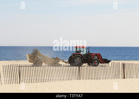 Strand Reinigung, Point Pleasant Beach, New Jersey, USA Stockfoto