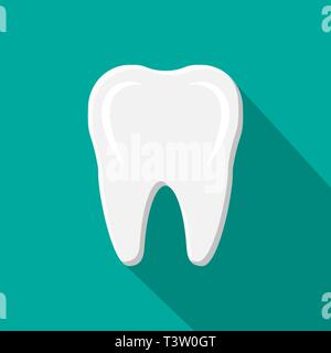 Zahn Symbol mit langen Schatten. Menschlichen Zähnen im flachen Stil. Zahnmedizinische Konzept. Hygiene und oralcare. Vector Illustration im flachen Stil Stock Vektor