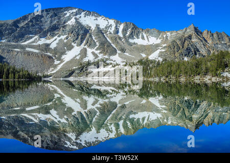 Torrey Berg spiegelt sich in Torrey See in den Pionieren Bergen in der Nähe von Elkhorn Thermalquellen, montana Stockfoto