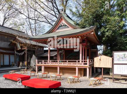 Noh, Hikawa Schrein, Kawagoe City, Präfektur Saitama, Japan Stockfoto