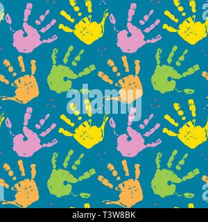 Handstempel nahtlose Muster, Farbe Fleck Hintergrund Vector Illustration. Stock Vektor