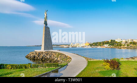 Statue von St. Nikolaus in Nessebar antike Stadt, einem der größten Badeorte an der bulgarischen Schwarzmeerküste. Nessebar oder nesebr ist ein UNESCO Worl Stockfoto