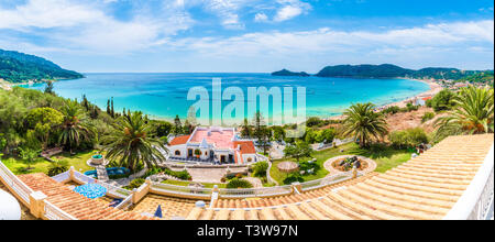 Herrlichen Blick auf Agios Georgios Pagon Strand auf der Insel Korfu, Griechenland Stockfoto