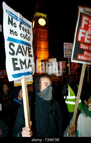 Tag der Aktion gegen die EMA. Durch Bildung Aktivist Netzwerk bezeichnet. London. 19.01.2011. Stockfoto