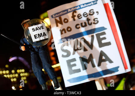 Tag der Aktion gegen die EMA. Durch Bildung Aktivist Netzwerk bezeichnet. London. 19.01.2011. Stockfoto