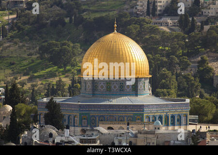 Der Felsendom auf dem Tempelberg in Jerusalem, Israel. Stockfoto