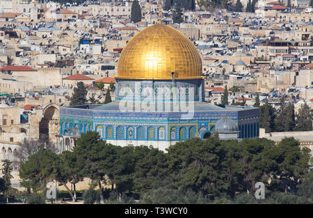 Der Felsendom auf dem Tempelberg in Jerusalem am sonnigen Tag mount, Israel Stockfoto