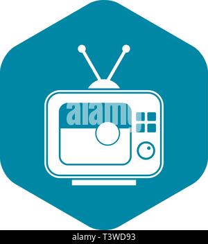 Fußball Match am TV-Symbol, einfachen Stil Stock Vektor