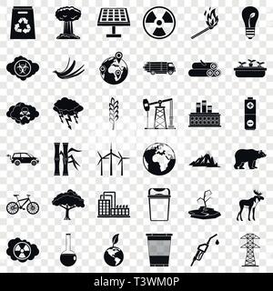 Eco Symbole gesetzt, einfachen Stil Stock Vektor