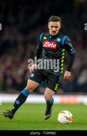 London, Großbritannien. 11 Apr, 2019. MÃ¡rio Rui von Neapel während der UEFA Europa League Finale zwischen Arsenal und Napoli im Emirates Stadium, London, England am 11. April 2019. Foto von salvio Calabrese. Nur die redaktionelle Nutzung, eine Lizenz für die gewerbliche Nutzung erforderlich. Keine Verwendung in Wetten, Spiele oder einer einzelnen Verein/Liga/player Publikationen. Credit: UK Sport Pics Ltd/Alamy leben Nachrichten Stockfoto