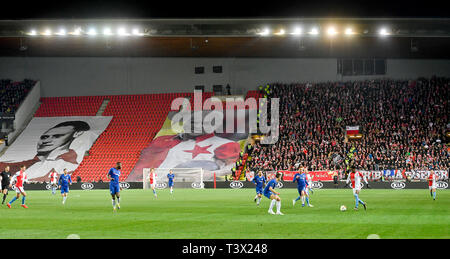 Prag, Tschechische Republik. 11 Apr, 2019. Fußball Champions League Viertelfinale: Slavia Praha vs Chelsea in Prag, Tschechische Republik, 11. April 2019. Quelle: Vit Simanek/CTK Photo/Alamy leben Nachrichten Stockfoto