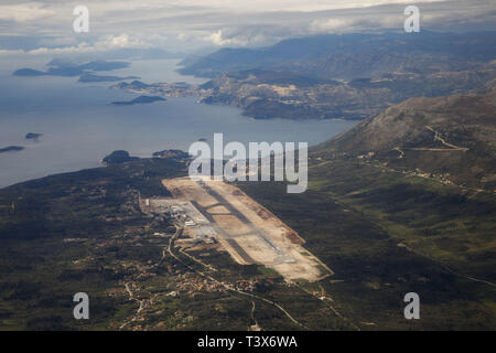 Flughafen Dubrovnik von oben gesehen. 12 Apr, 2019. Credit: JP Schwarz/ZUMA Draht/Alamy leben Nachrichten Stockfoto