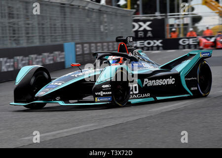 Rom, Italien. 12. Apr 2019. Mitch Evans (Panasonic Jaguar Racing) während der SHAKEDOWN vor 2019 GEOX ROM E-Prix auf Circuto Cittadino dell'EUR, Rom, Italien Am 12. April 2019. Foto von Giuseppe Maffia. Credit: UK Sport Pics Ltd/Alamy leben Nachrichten Stockfoto