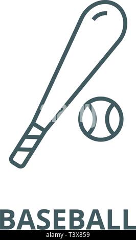 Baseball Symbol Leitung, Vektor. Baseball Umrisse Zeichen, Symbol, Abbildung Stock Vektor