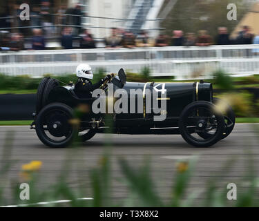 Nicholas Pellett, Sunbeam Tourist Trophy, S F Kante Trophäe, Edwardian Autos, 77 Mitglieder treffen, Goodwood, West Sussex, England, April 2019, Autosport Stockfoto