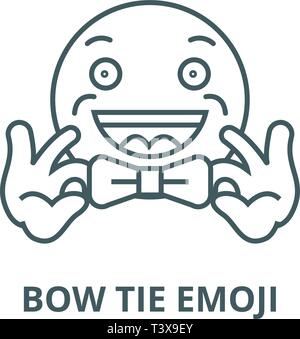 Bow Tie emoji Symbol Leitung, Vektor. Bow Tie emoji Umrisse Zeichen, Symbol, Abbildung Stock Vektor