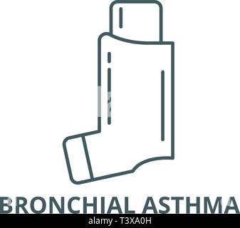 Asthma bronchiale Symbol Leitung, Vektor. Asthma bronchiale Umrisse Zeichen, Symbol, Abbildung Stock Vektor