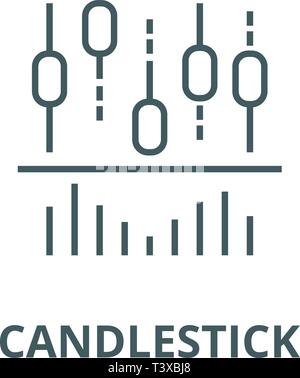 Candlestick chart und Linien Symbol Leitung, Vektor. Candlestick chart und Linien Umrisse Zeichen, Symbol, Abbildung Stock Vektor