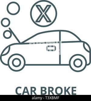 Auto brach Symbol Leitung, Vektor. Auto brach Umrisse Zeichen, Symbol, Abbildung Stock Vektor