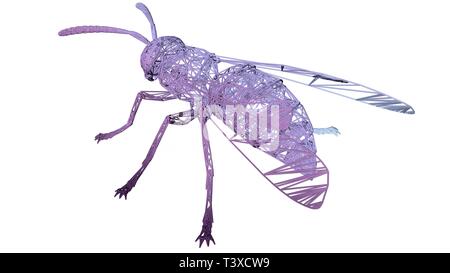 3D-Rendering eines künstlerischen Tier mit Reflexion auf weißem Hintergrund Stockfoto