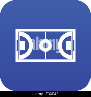 Futsal oder Indoor Soccer Feld Symbol digital Blau Stock Vektor