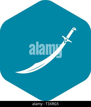 Scimitar-Schwert-Symbol, einfachen Stil Stock Vektor