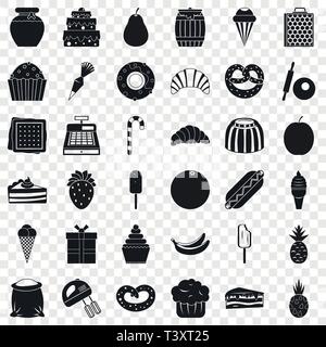 Süßigkeiten Symbole gesetzt, einfachen Stil Stock Vektor