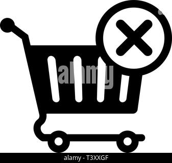 Von Warenkorb Symbol Vektor entfernen Stock Vektor